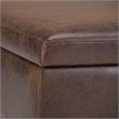 Simpli Home Owen Faux Leather Storage Coffee Table Ottoman in Chestnut
