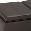 Simpli Home Avalon 3 Faux Leather Tray Bench in Chocolate Brown