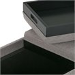 Simpli Home Avalon 3 Tray Bench in Cloud Gray
