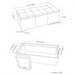 Simpli Home Avalon 3 Faux Leather Tray Bench in Stone Gray