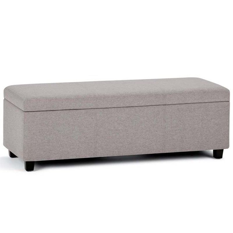 Simpli Home Avalon Storage Bench in Cloud Gray