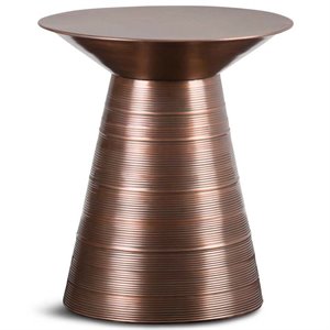 Sheridan Industrial 18 inch Wide Metal Accent Side Table in Aged Copper