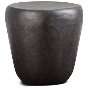 Simpli Home Garvy 22&quotWD Industrial Metal Side Table in Rustic Bronze & Assembled