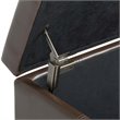 Simpli Home Dover Faux Leather Storage Bench in Chocolate Brown