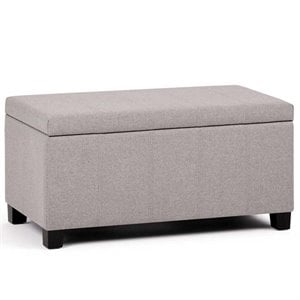 Simpli Home Dover Storage Bench in Cloud Gray