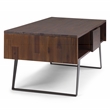 Simpli Home Lowry Storage Coffee Table in Distressed Charcoal Brown
