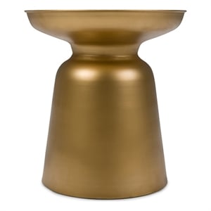 Toby 17 inch Wide Modern Industrial Metal Accent Table in Gold Iron & Assembled