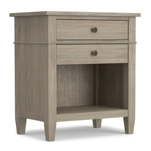 Simpli Home Carlton Wood 24&quot Transitional Bedside Nightstand Table in Gray