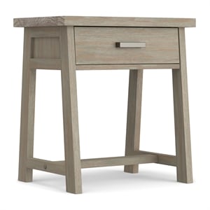 Sawhorse WOOD 24 inch Wide Modern Bedside Nightstand Table in Distressed Gray