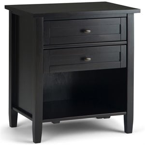 Warm Shaker Wood 24&quot Transitional Bedside Nightstand Table in Hickory Brown