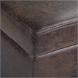 Simpli Home Avalon Faux Leather Storage Ottoman Bench in Brown