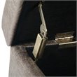 Simpli Home Avalon Faux Leather Storage Ottoman Bench in Distressed Gray Taupe