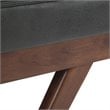 Pierce 48 inch W Modern Rectangle Ottoman Bench in Distressed Black Faux Leather