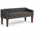 Simpli Home Parris 50 in. W Contemporary Upholstered Fabric Bench in Dark Gray
