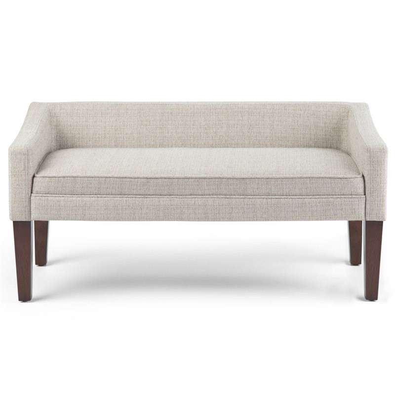 Simpli Home Parris Upholstered Bedroom Bench in Platinum and Brown