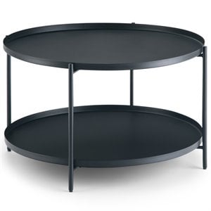 Simpli Home Monet Industrial 32 &quot Metal Metal Coffee Table in Black