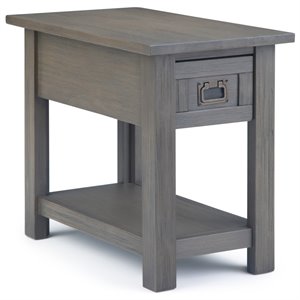 Simpli Home Monroe SOLID ACACIA WOOD 14 &quot Rectangle Rustic Narrow Side Table in Farmhouse Gray