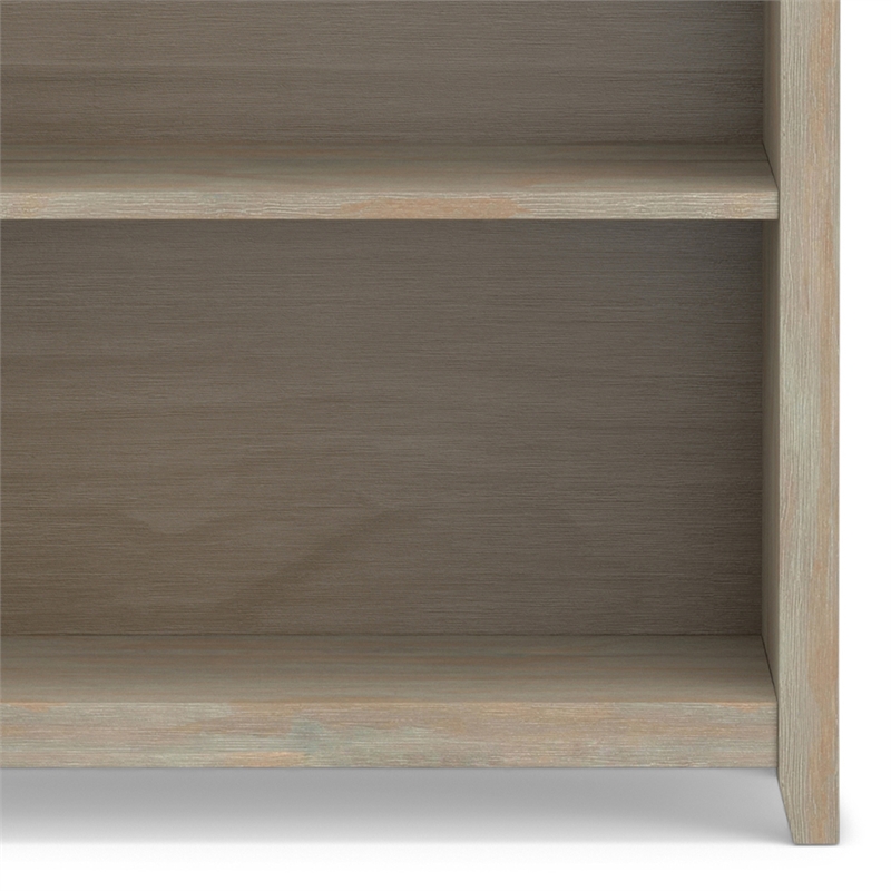 Amherst 30 inch Wide Solid Wood Transitional 5 Shelf Bookcase in Distressed Gray