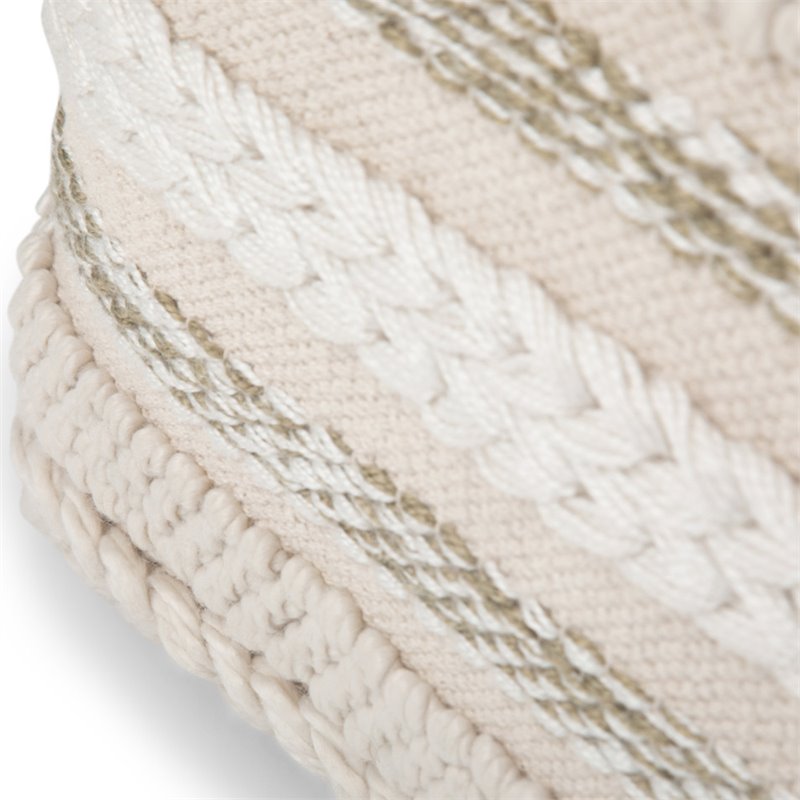 Sommer Boho Square Pouf in Natural Handloom Woven Pattern