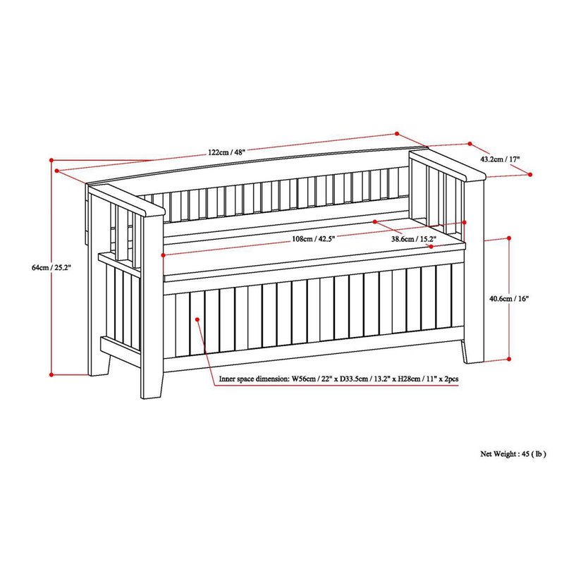 Simpli Home Acadian Wood 48