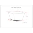 Simpli Home Abba Solid Wood and Brass Square Coffee Table in Dark Brown
