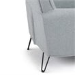 Simpli Home Warren Solid Wood Accent Chair with Hairpin Legs in Cool Gray