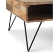Hunter 32 inch Wide Solid Mango Wood Industrial Lift Top Square Coffee Table in Refined Natural