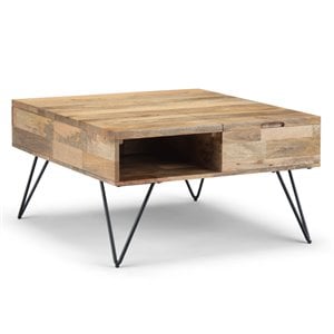 Hunter SOLID WOOD & Metal 32&quot W Squar Lift Top Coffee Table in Natural