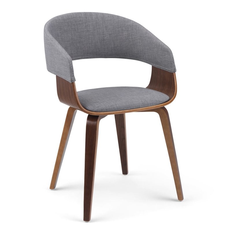 Simpli Home Lowell Solid Wood Dining Chair in Light Gray Linen