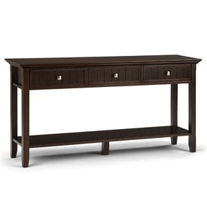 Simpli Home Acadian Wood 60&quot Transitional Console Sofa Table in Brunette Brown