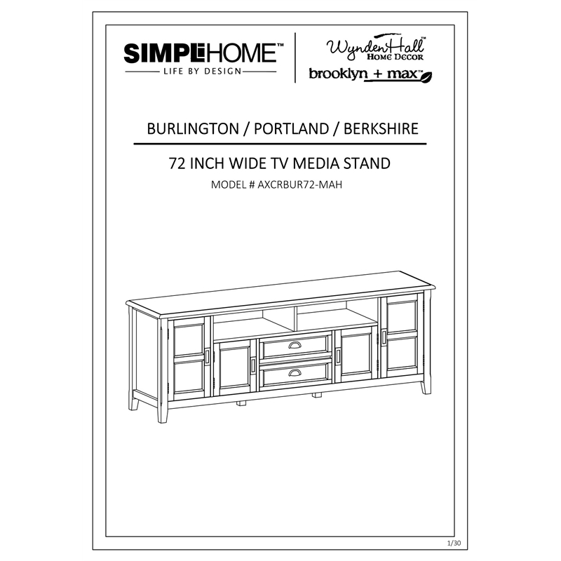 Simpli Home Burlington Wood 72