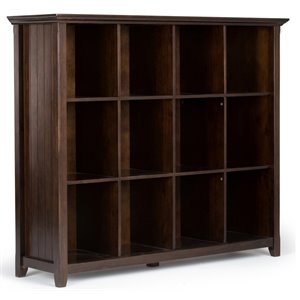 Simpli Home Acadian Wood 48&quot x 57&quot Transitional 12 Cube in Brunette Brown