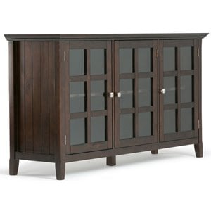 Simpli Home Acadian Wood 62&quot Transitional Cabinet in Brunette Brown