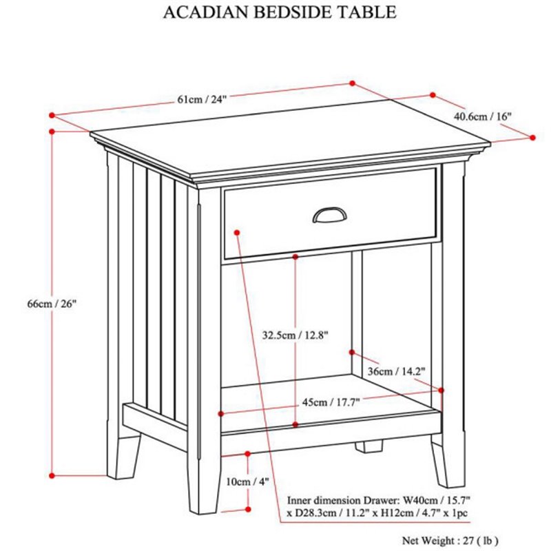 Simpli Home Acadian Wood 24
