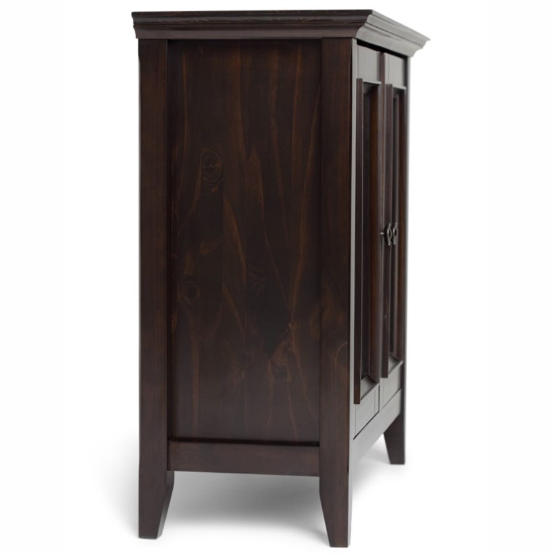 Simpli Home Amherst Solid Wood Low Storage Cabinet in Hickory Brown
