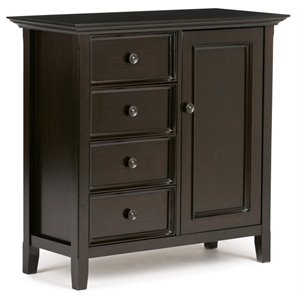 Simpli Home Amherst Solid Wood Medium Storage Cabinet in Hickory Brown