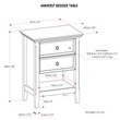 Amherst 24 inch Wide Solid Wood Transitional Bedside Table in Hickory Brown