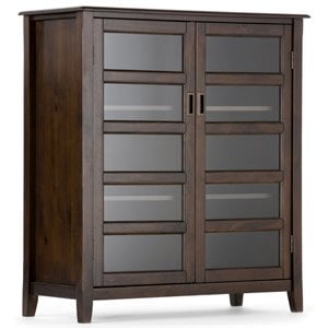 Burlington 40&quot WD Solid Wood Transitional Storage Cabinet in Mahogany Brown