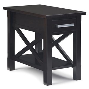Simpli Home Kitchener Solid Wood Narrow End Table with Drawer in Hickory Brown