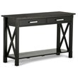 Simpli Home Kitchener Solid Wood Console Table with 2 Drawers in Hickory Brown