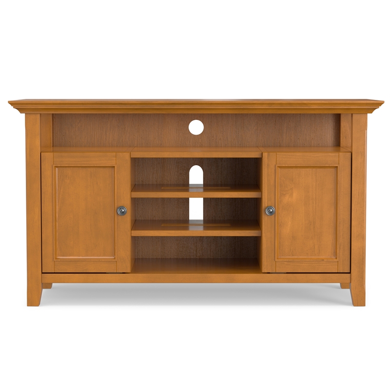 Amherst 54 inch Wide Solid Wood Transitional TV Stand in Light Golden Brown