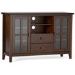 Simpli Home Artisan Wood TV Media Stand in Russet Brown For TVs up to 55