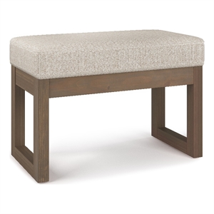 Simpli Home Milltown 26&quot Wide Tweed Fabric Small Entryway Bench in Platinum