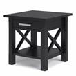 Simpli Home Kitchener Solid Wood Wide End Table with Storage in Black