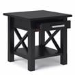 Simpli Home Kitchener Solid Wood Wide End Table with Storage in Black
