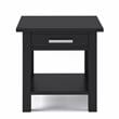 Simpli Home Kitchener Solid Wood Wide End Table with Storage in Black