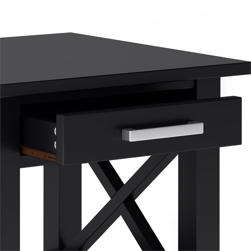 Simpli Home Kitchener Solid Wood Wide End Table with Storage in Black