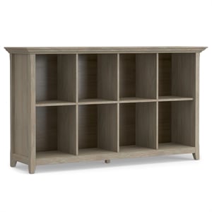 Amherst 57&quot WD Wood Transitional 8 Cube Storage Sofa Table in Distressed Gray