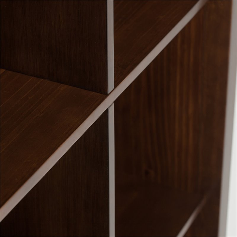 Simpli Home Artisan Wood Transitional 9 Cube Bookcase and Unit in Russet Brown