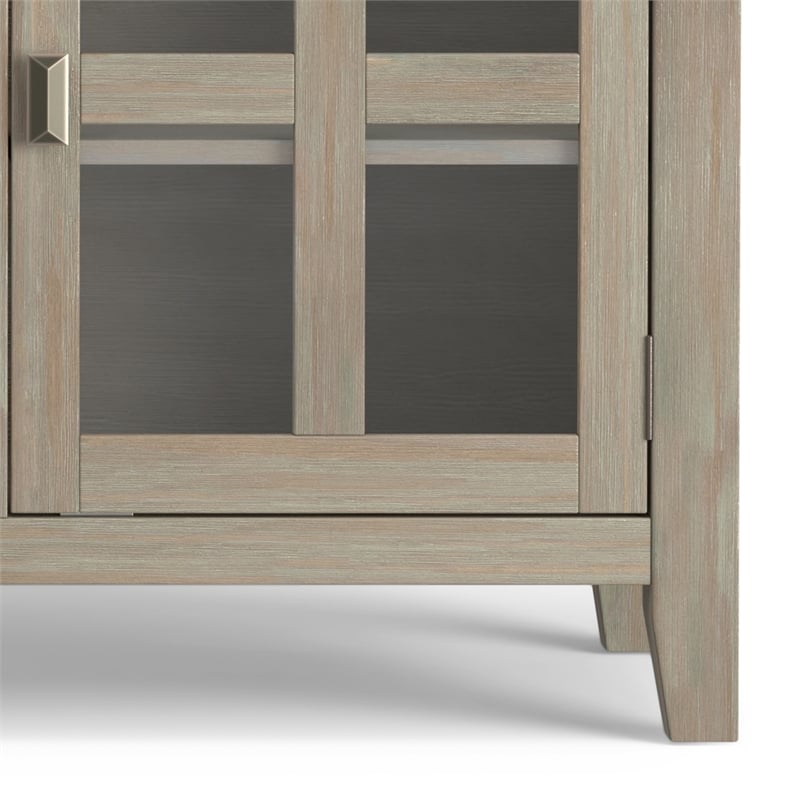 Artisan 60 inch Wide Solid Wood Transitional Sideboard Buffet in Distressed Gray